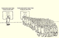 Those who have time stand in line here